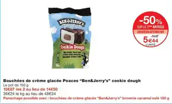Monoprix BEN & JERRY'S Bouchées de crème glacée Peaces cookie dough offre