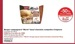 Monoprix MARIE Burger campagnard bœuf charolais compotée d'oignons offre