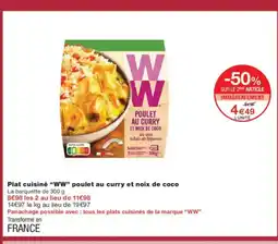 Monoprix WW Plat cuisiné poulet au curry et noix de coco offre