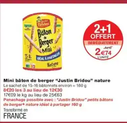 Monoprix JUSTIN BRIDOU Mini bâton de berger nature offre