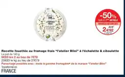 Monoprix L'ATELIER BLINI Recette fouettée au fromage frais à l'échalotte & ciboulette offre