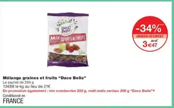 Monoprix DACO BELLO Mélange graines et fruits offre