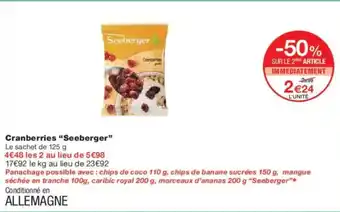 Monoprix SEEBERGER Cranberrie offre