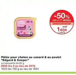 Monoprix EDGARD & COOPER Pâtée pour chaton au canard & au poulet offre