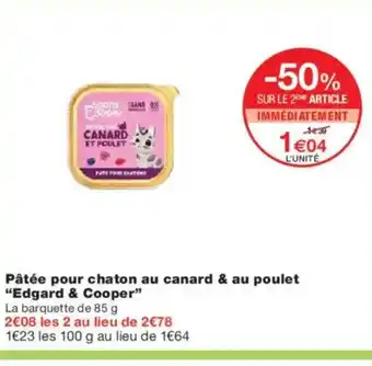 Monoprix EDGARD & COOPER Pâtée pour chaton au canard & au poulet offre
