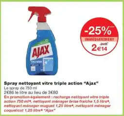 Monoprix AJAX Spray nettoyant vitre triple action offre