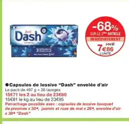 Monoprix DASH Capsules de lessive envolée d'air offre