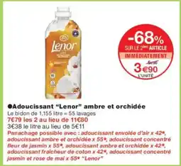 Monoprix LENOR Adoucissant ambre et orchidée offre