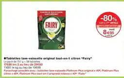 Monoprix FAIRY Tablettes lave-vaisselle original tout-en-1 citron offre