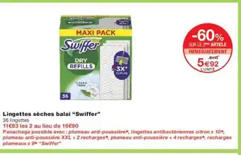 Monoprix SWIFFER Lingettes sèches balai offre