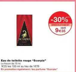 Monoprix SCORPIO Eau de toilette roug offre