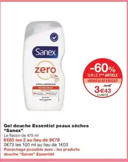 Monoprix SANEX Gel douche Essentiel peaux sèches offre