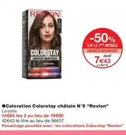 Monoprix REVLON Coloration Colorstay châtain N°5 offre