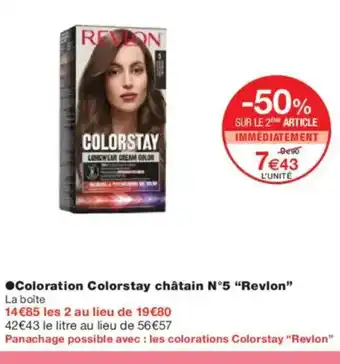 Monoprix REVLON Coloration Colorstay châtain N°5 offre