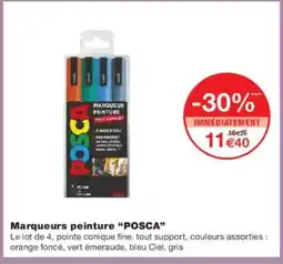 Monoprix POSCA Marqueurs peinture offre