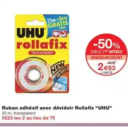 Monoprix UHU Ruban adhésif avec dévidoir Rollafix offre