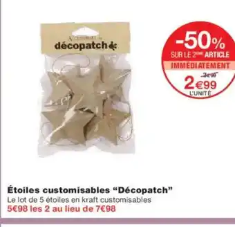 Monoprix DÉBORAH Étoiles customisables offre