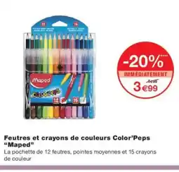 Monoprix MAPED Feutres et crayons de couleurs Color'Peps offre