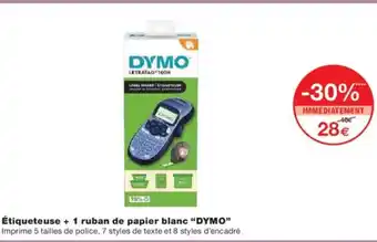 Monoprix DYMO Étiqueteuse + 1 ruban de papier blanc offre
