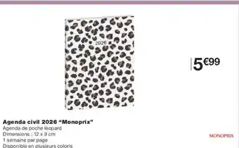 Monoprix MONOPRIX Agenda civil 2026 offre