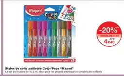 Monoprix MAPED Stylos de colle pailletée Color Peps offre