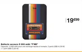 Monoprix T'NB Batterie secours 5 000 mAh offre