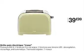 Monoprix LIVOO Grille-pain électrique offre