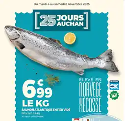 Auchan Supermarché Saumon atlantique entier vidé offre