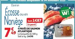 Auchan Supermarché 4 pavés de saumon atlantique offre