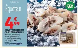 Auchan Supermarché Crevettes entières crues décongelées offre