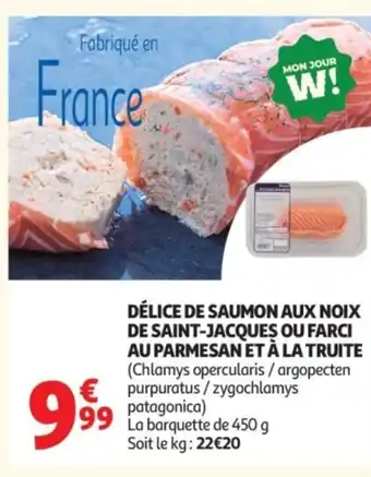 Auchan Supermarché Délice de saumon aux noix de saint-jacques ou farci au parmesan et à la truite offre