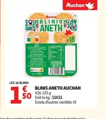 Auchan Supermarché AUCHAN Blinis aneth offre