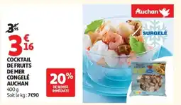 Auchan Supermarché AUCHAN Cocktail de fruits de mer congelé offre