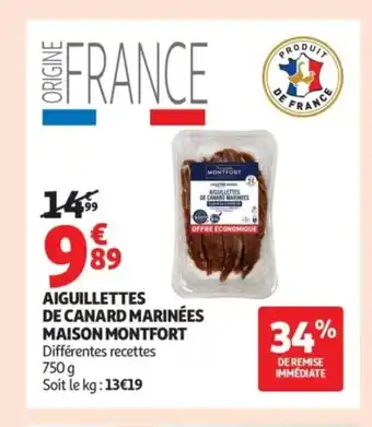 Auchan Supermarché MAISON MONTFORT Aiguillettes de canaro marinees offre