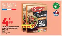 Auchan Supermarché LE GAULOIS Lot de 2 gésiers ou foies de volaille confits offre