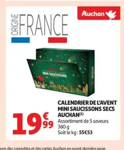 Auchan Supermarché AUCHAN Calendrier de l'avent mini saucissons secs offre