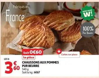 Auchan Supermarché Chaussons aux pommes pur beurre offre