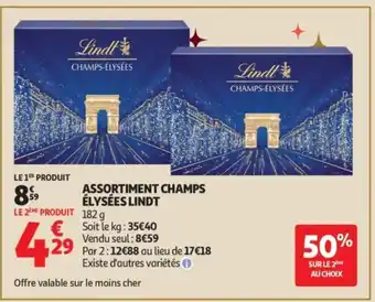 Auchan Supermarché LINDT Assortiment champs élysées offre