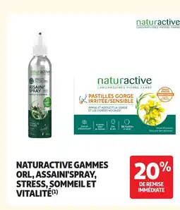 Auchan NATURACTIVE Gammes orl, assaini'spray, stress, sommeil et vitalité offre