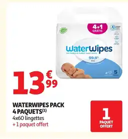 Auchan WATERWIPES Pack 4 paquets offre