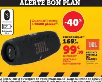 Hyper U JBL Enceinte portable charge 9 offre