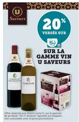 Hyper U Sur la gamme vin u saveurs offre
