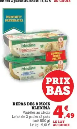 Hyper U BLEDINA Repas des 8 mois offre