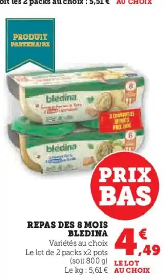 Hyper U BLEDINA Repas des 8 mois offre