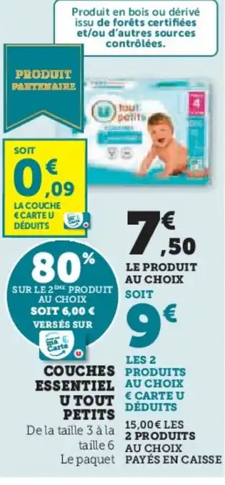 Hyper U Couches produits essentiel u tout petits offre