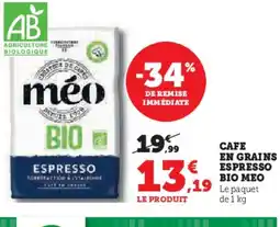 Hyper U MEO Cafe en grains espresso offre