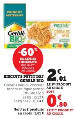 Hyper U GERBLE BIO Biscuits petit'dej offre