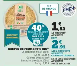 Hyper U Crepes de froment u bio offre