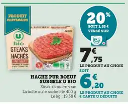 Hyper U Hache pur boeuf surgele u bio offre