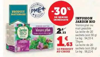 Hyper U JARDIN BIO Infusion offre